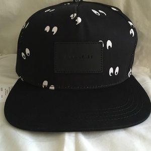 NWT Disney X Coach SPOOKY EYES Flat Brim Hat